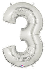 Number "3" Silver