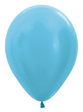 5" Pearl Caribbean Blue Latex Balloons