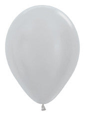 9" Metallic Silver Latex Balloon