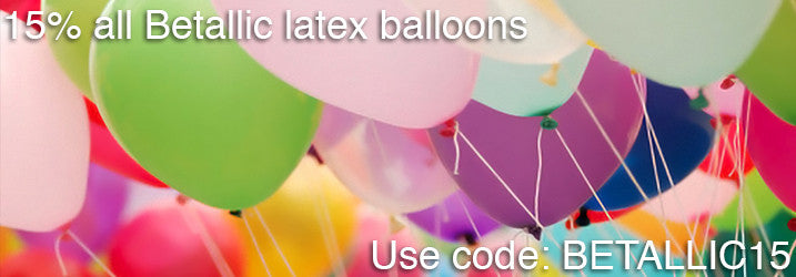 15% of all Betallic latex balloons